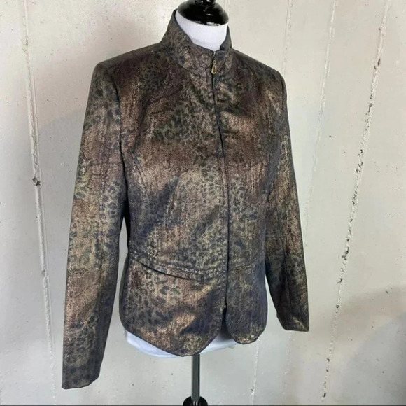 Erin London S Metallic animal print blazer - Picture 5 of 9